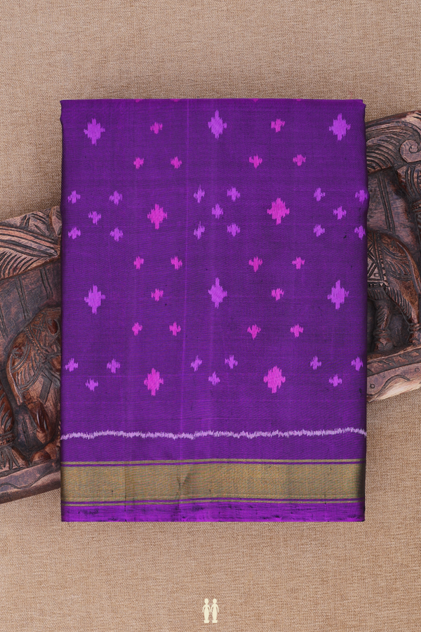 Patola Silk Saree In Purple With Ikat Design