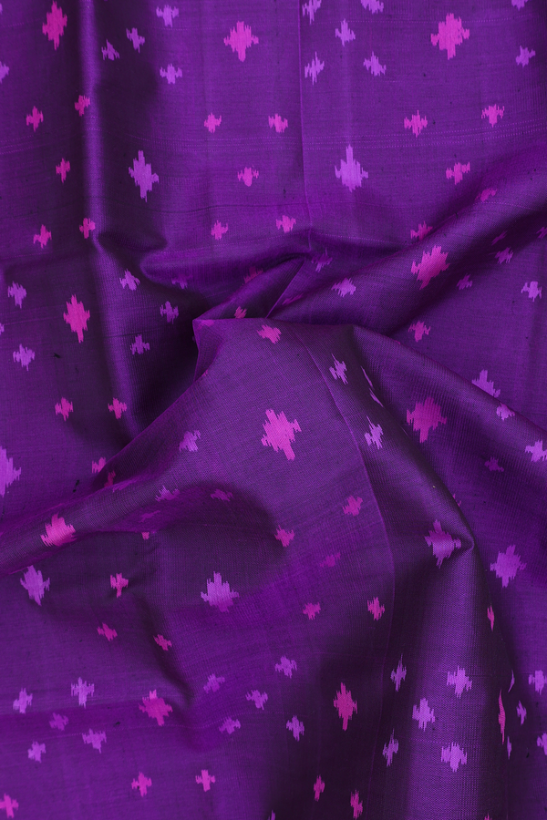 Patola Silk Saree In Purple With Ikat Design