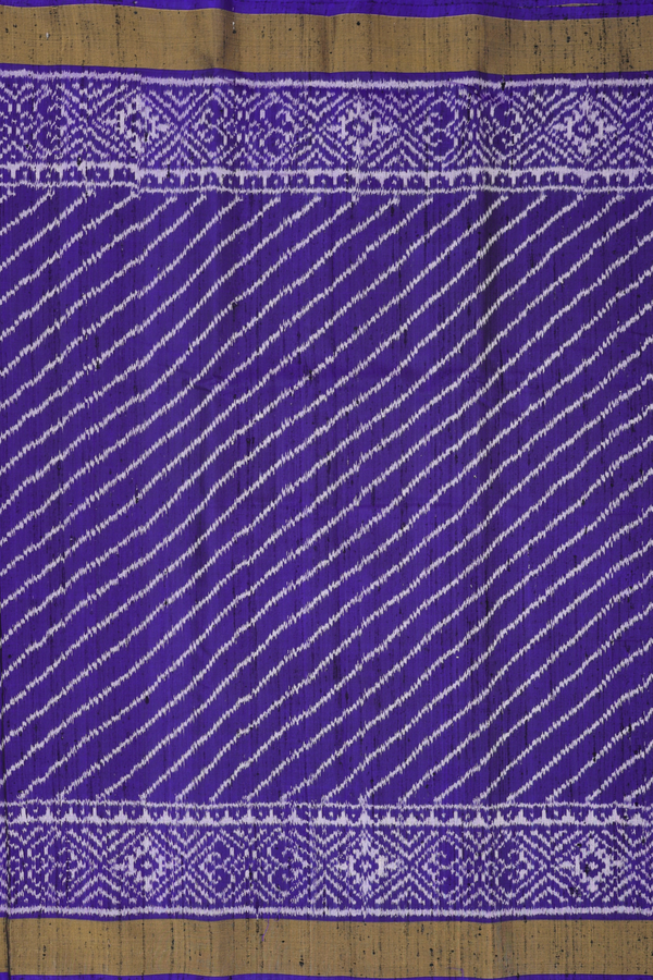Patola Silk Saree In Royal Blue With Diagonal Design