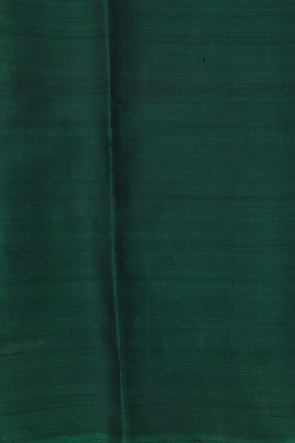 Patola Silk Saree In Forest Green With Half And Half Design