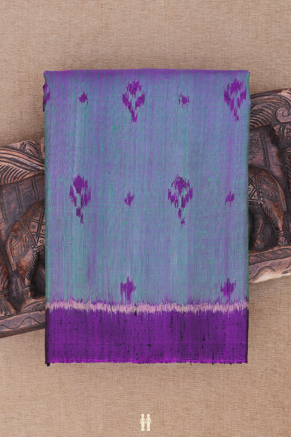 Patola Silk Saree In Dual Tone With Ikat Buttas