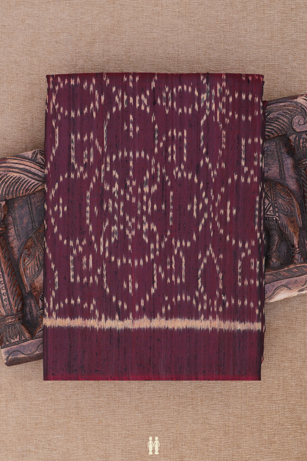 Patola Silk Saree In Dark Brown With Floral Design
