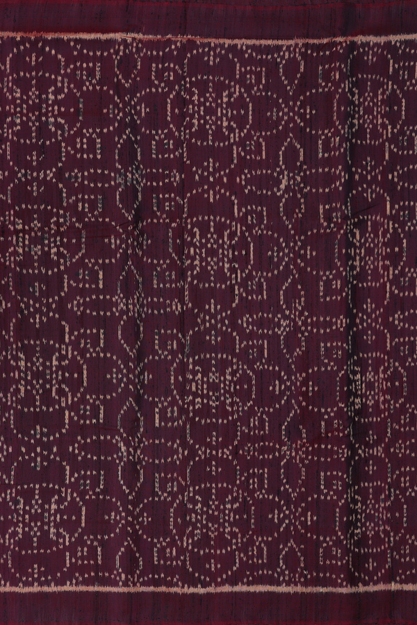 Patola Silk Saree In Dark Brown With Floral Design