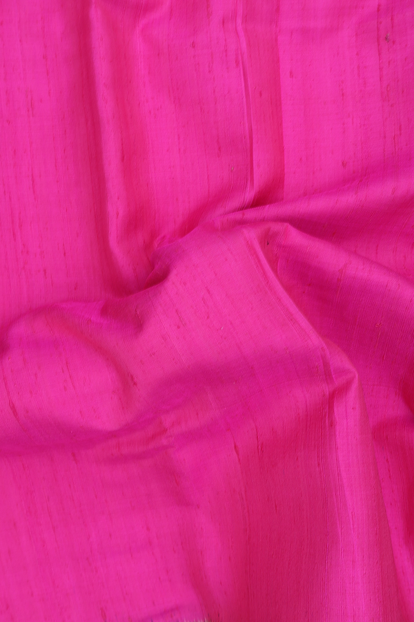Patola Silk Saree In Plain Magenta With Contrast Border
