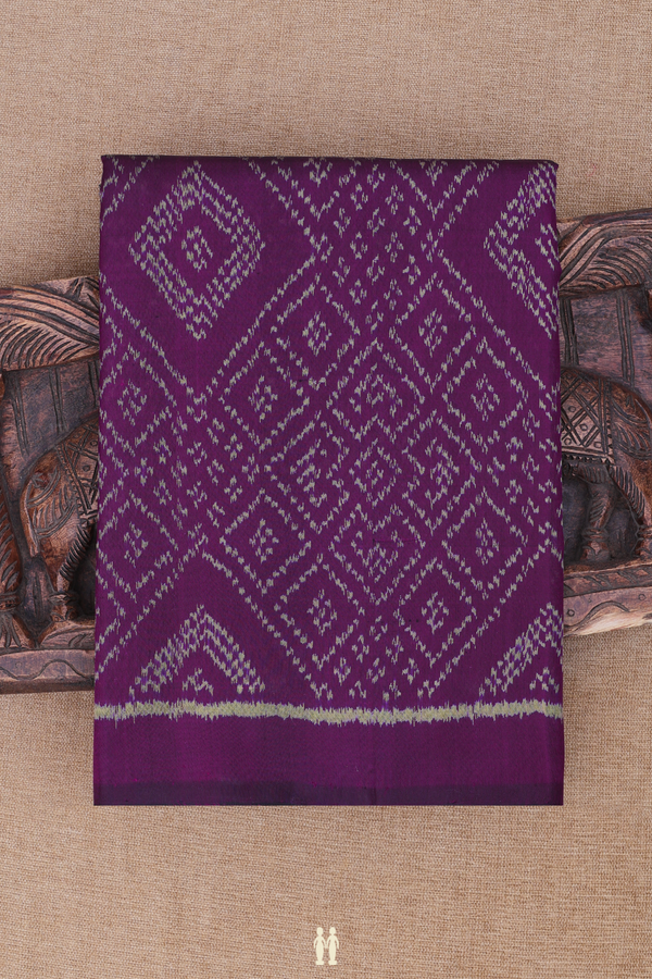 Patola Silk Saree In Deep Purple With Diamond Design