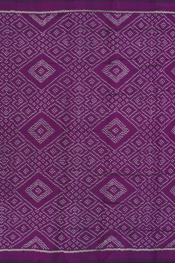 Patola Silk Saree In Deep Purple With Diamond Design