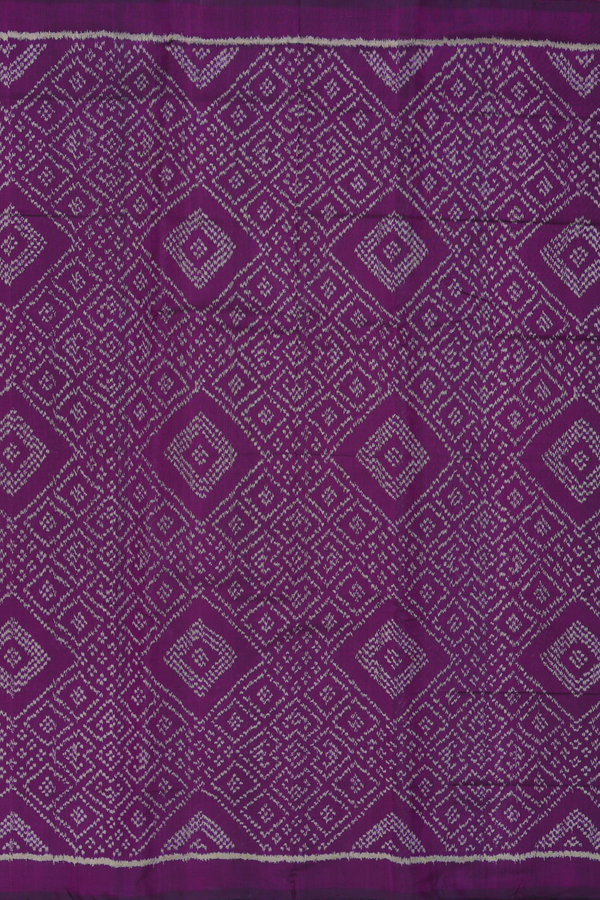 Patola Silk Saree In Deep Purple With Diamond Design