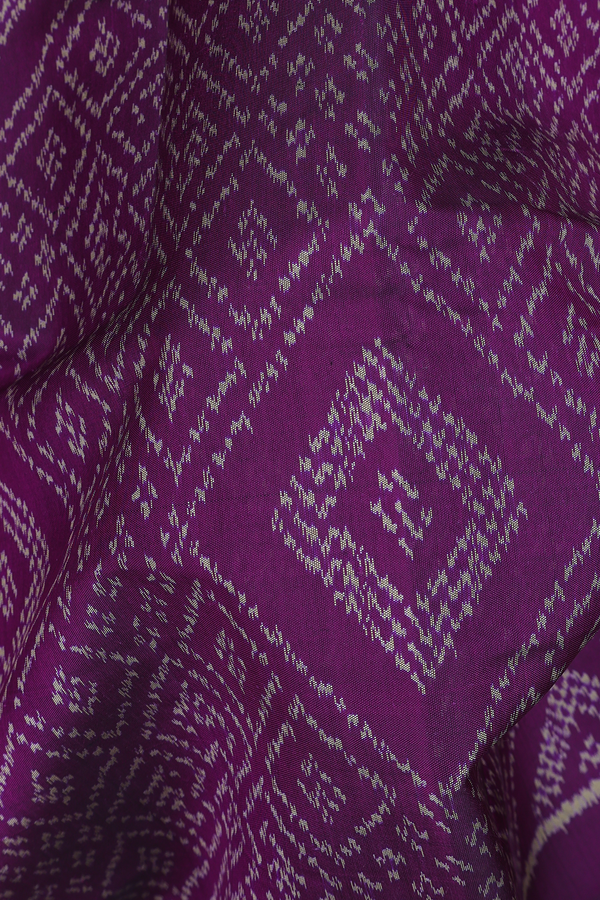 Patola Silk Saree In Deep Purple With Diamond Design