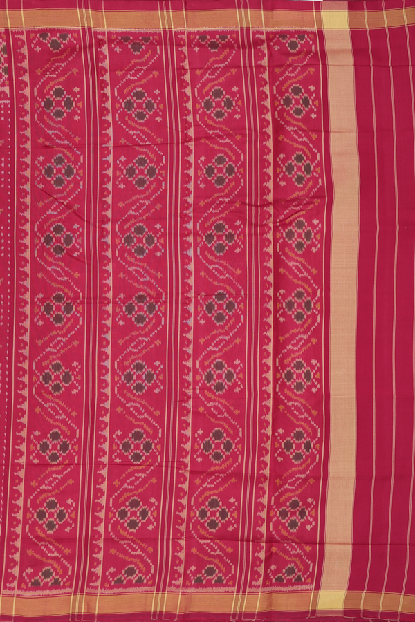 Patola Silk Saree In Crimson Red With Allover Design