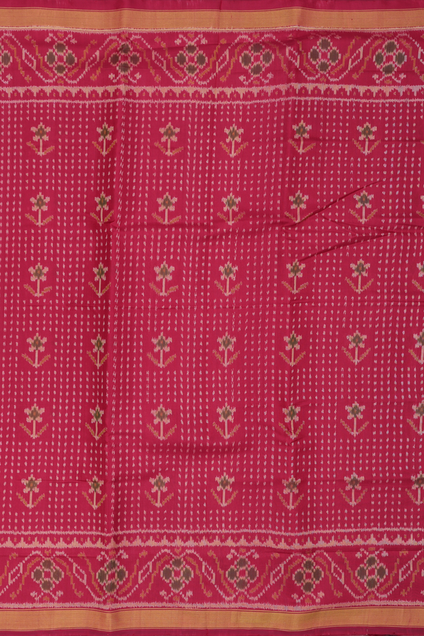 Patola Silk Saree In Crimson Red With Allover Design