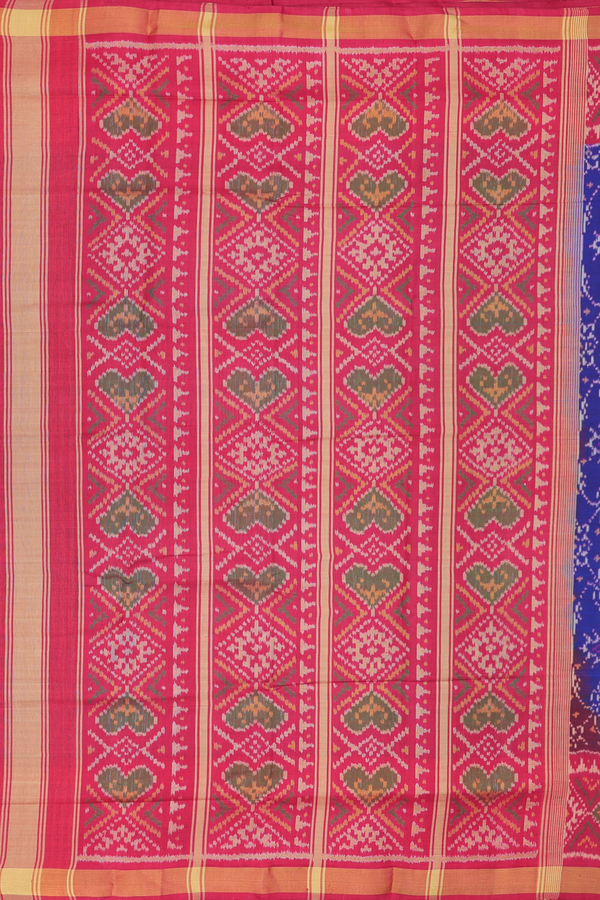 Patola Silk Saree In Blue With Allover Design
