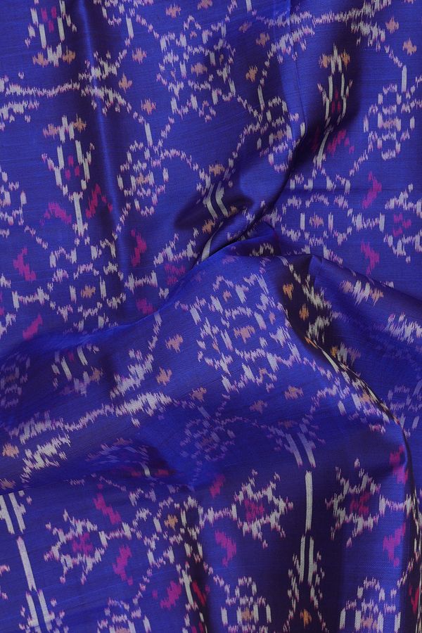 Patola Silk Saree In Blue With Allover Design