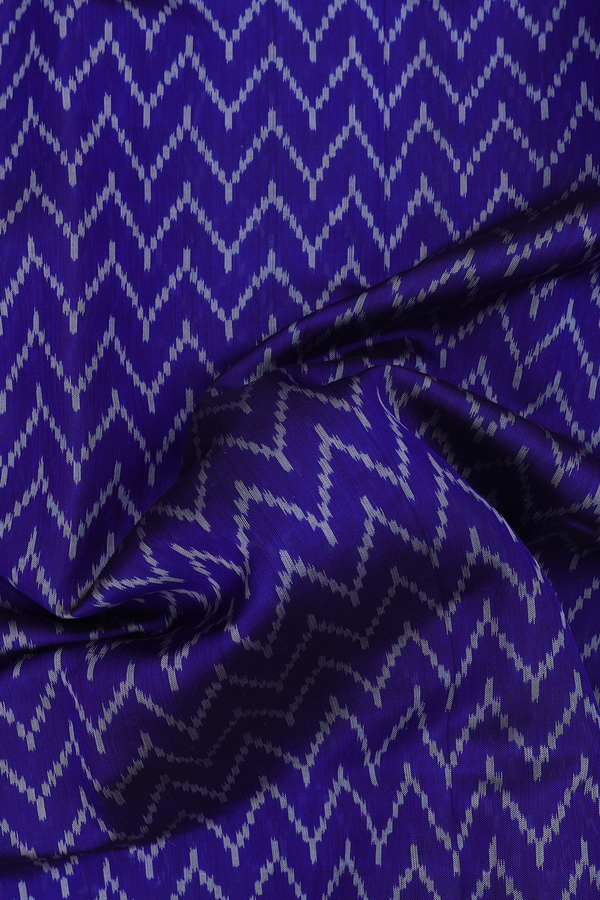 Patola Silk Saree In Royal Blue With Chevron Design