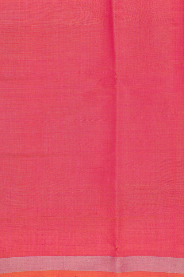 Patola Silk Saree In Coral Pink With Allover Design