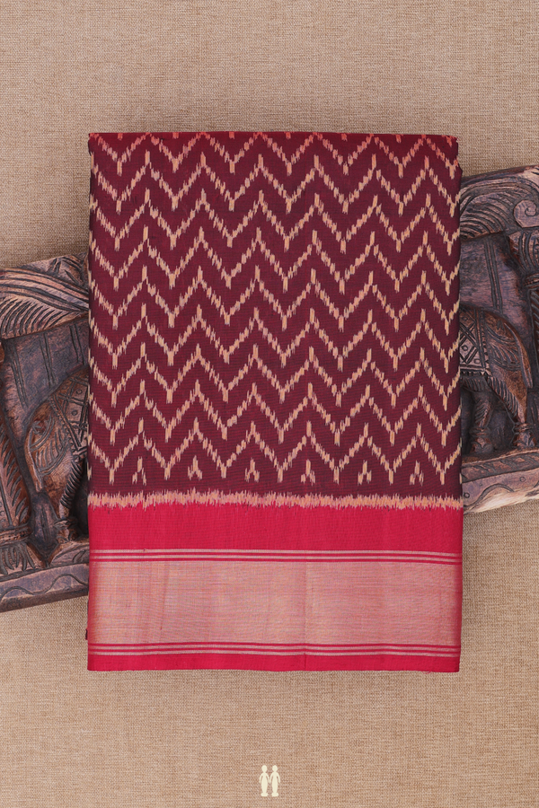 Patola Silk Saree In Dual Tone With Chevron Design