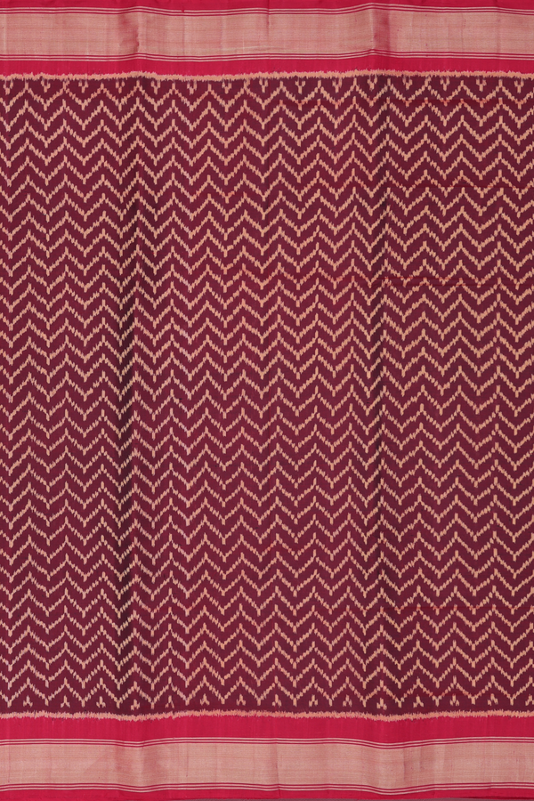 Patola Silk Saree In Dual Tone With Chevron Design