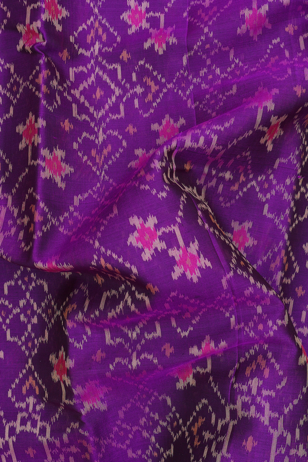 Patola Silk Saree In Deep Purple With Allover Design