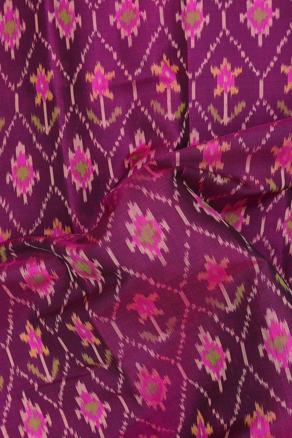 Patola Silk Saree In Plum Purple With Ogee Design