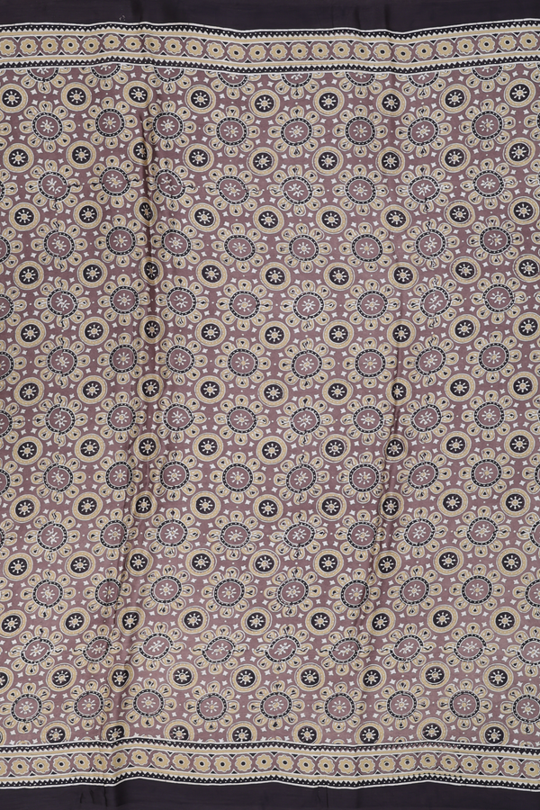 Modal Silk Saree In Brown With Ajrakh Design