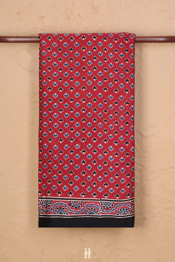 Modal Silk Saree In Crimson Red With Printed Design