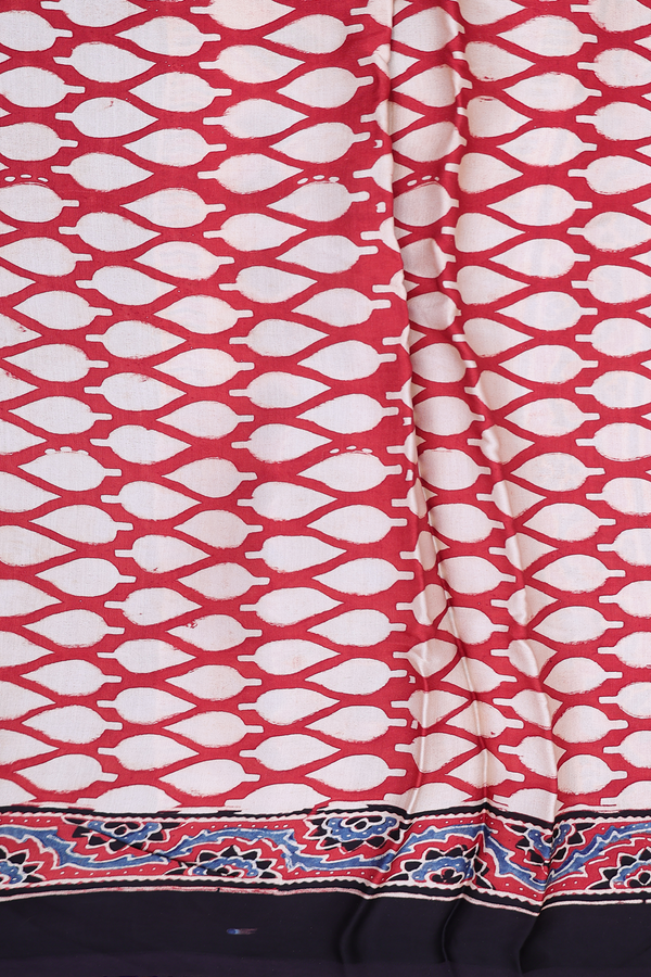 Modal Silk Saree In Crimson Red With Printed Design