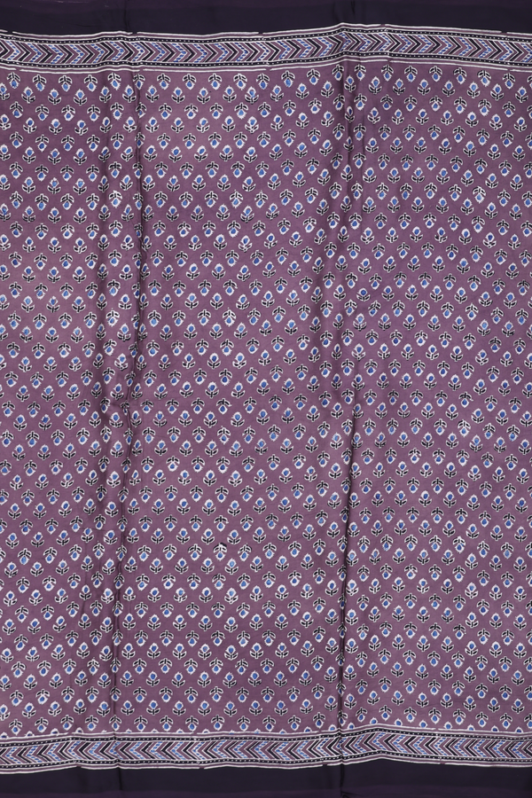 Modal Silk Saree In Brown With Floral Buttas