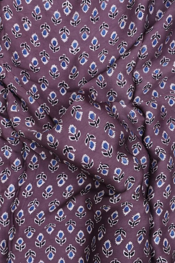 Modal Silk Saree In Brown With Floral Buttas