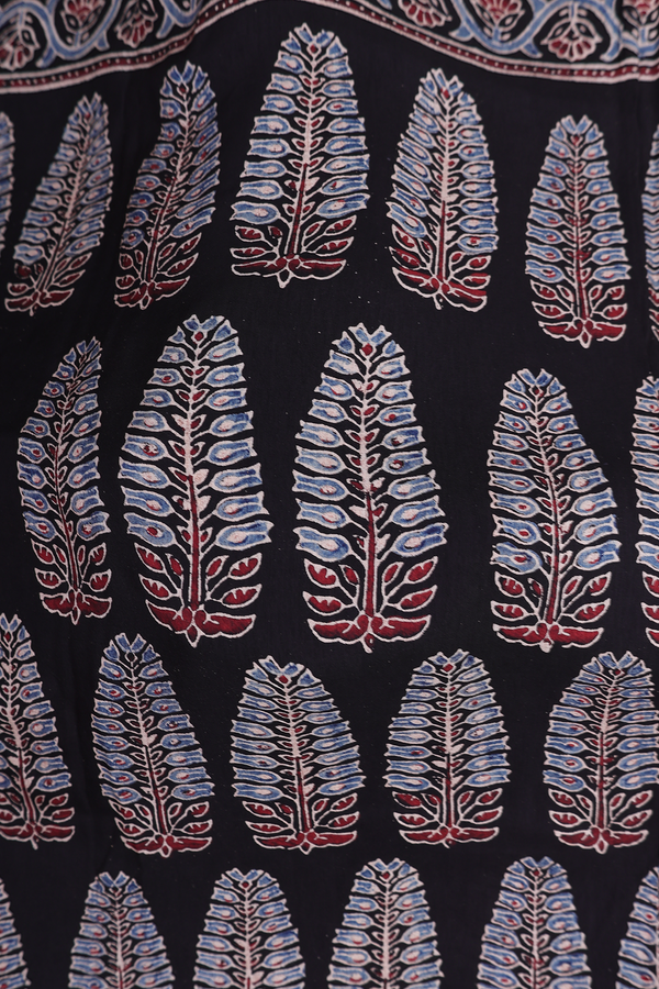 Modal Silk Saree In Black With Printed Design