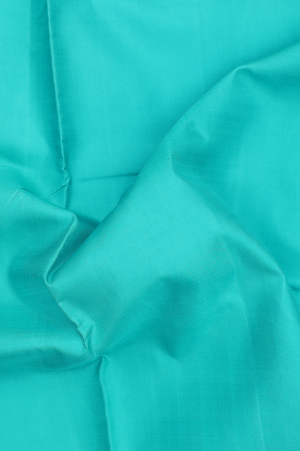 Nine Yards Silk Saree In Tiffany Blue With Contrast Border