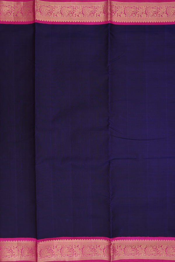 Nine Yards Silk Saree In Deep Purple With Contrast Border