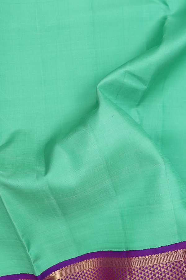 Nine Yards Silk Saree In Green With Arai Maadam Border
