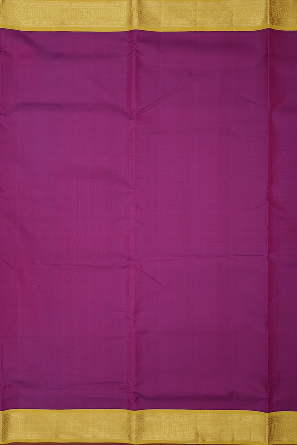 Kanchipuram Nine Yards Silk Saree In Purple With Zari Border