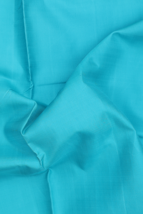 Nine Yards Silk Saree In Tiffany Blue With Contrast Border