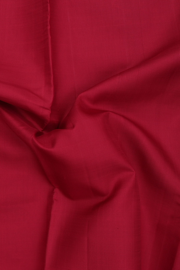 Kanchipuram Nine Yards Silk Saree In Red With Zari Border