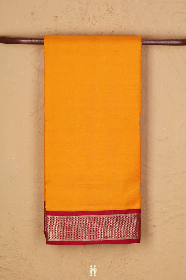 Nine Yards Silk Saree In Orange With Arai Madam Border