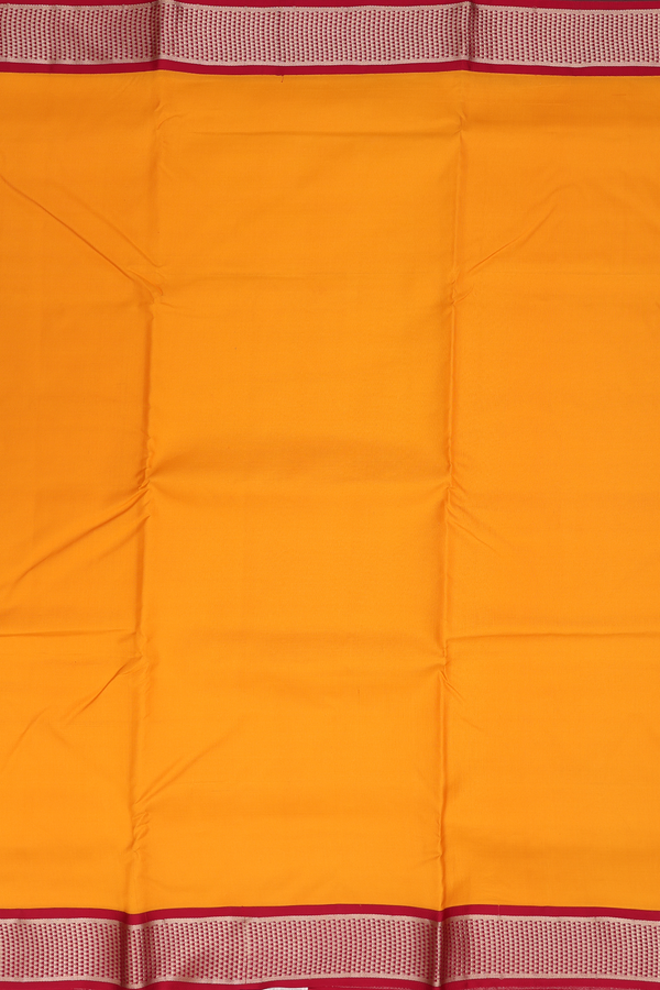 Nine Yards Silk Saree In Orange With Arai Madam Border