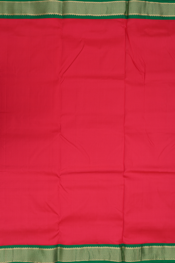 Kanchipuram Nine Yards Silk Saree In Red With Contrast Border