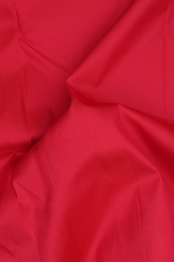 Kanchipuram Nine Yards Silk Saree In Red With Contrast Border