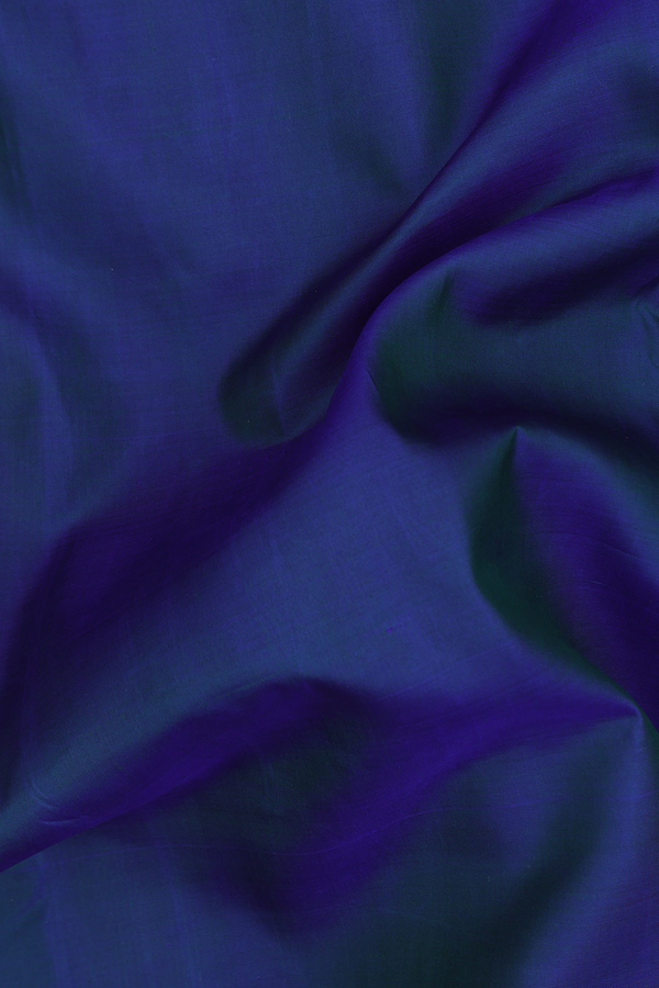 Nine Yards Silk Saree Prussian Blue With Arai Maadam Border