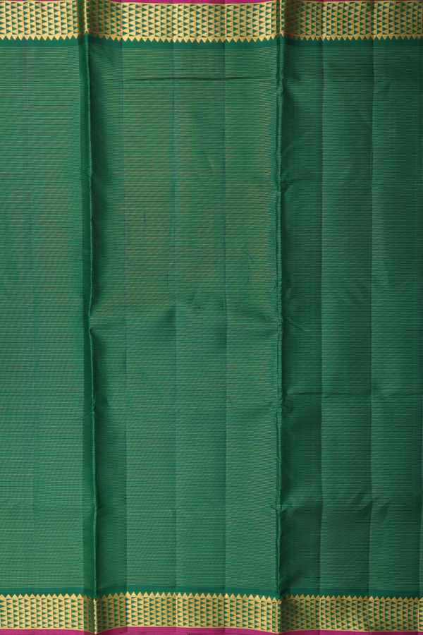 Nine Yards Silk Saree In Green With Stripes Design