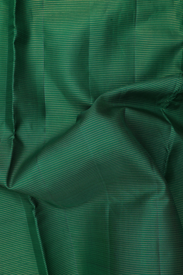 Nine Yards Silk Saree In Green With Stripes Design