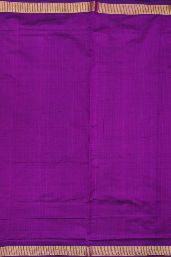 Kanchipuram Nine Yards Silk Saree In Purple With Zari Border