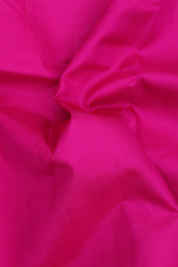 Kanchipuram Nine Yards Silk Saree In Rani Pink With Zari Border