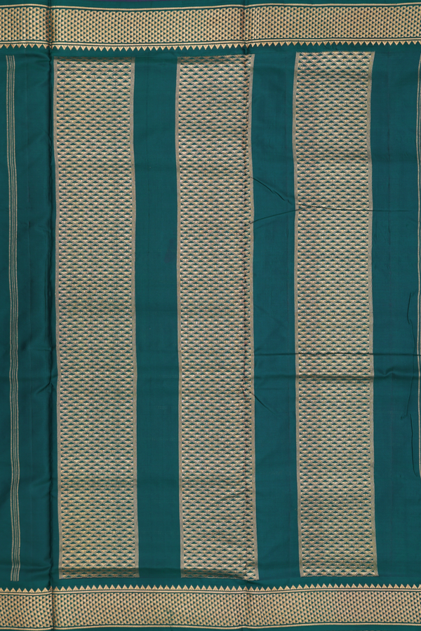 Kanchipuram Nine Yards Silk Saree In Purple With Checks Design