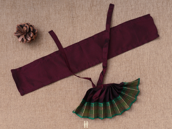 Zari Border Maroon Silk Cotton Amman Pavadai Set