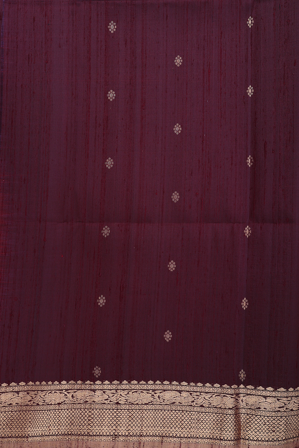Raw Silk Saree In Pink With Zari Buttis
