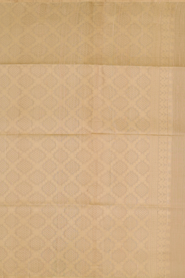 Raw Silk Saree In Sand Brown With Floral Buttas