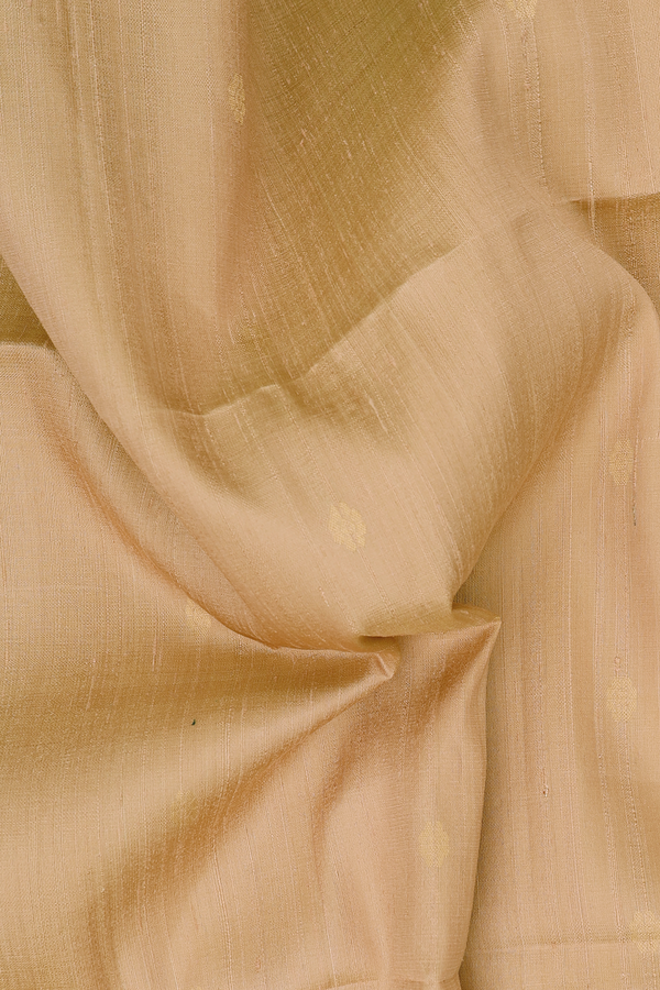 Raw Silk Saree In Sand Brown With Floral Buttas