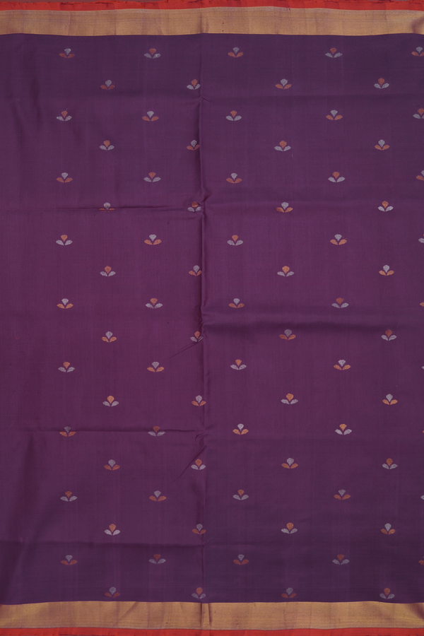 Uppada Silk Saree In Grape Purple With Zari Buttas