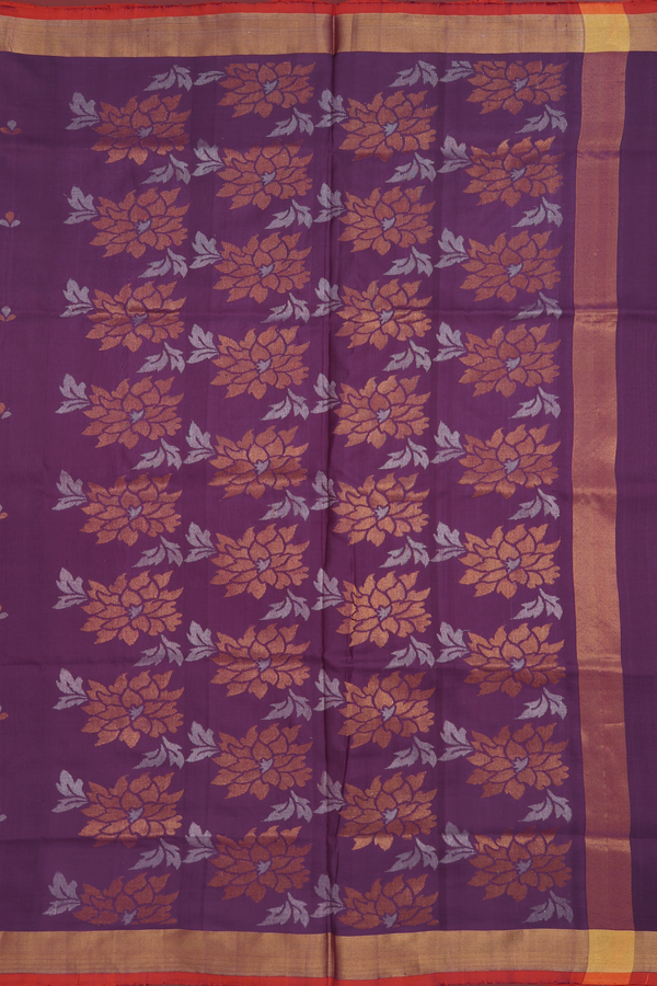 Uppada Silk Saree In Grape Purple With Zari Buttas